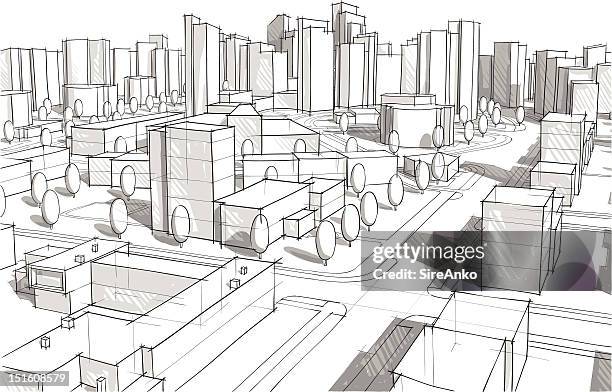 stockillustraties, clipart, cartoons en iconen met architecture - industrial district