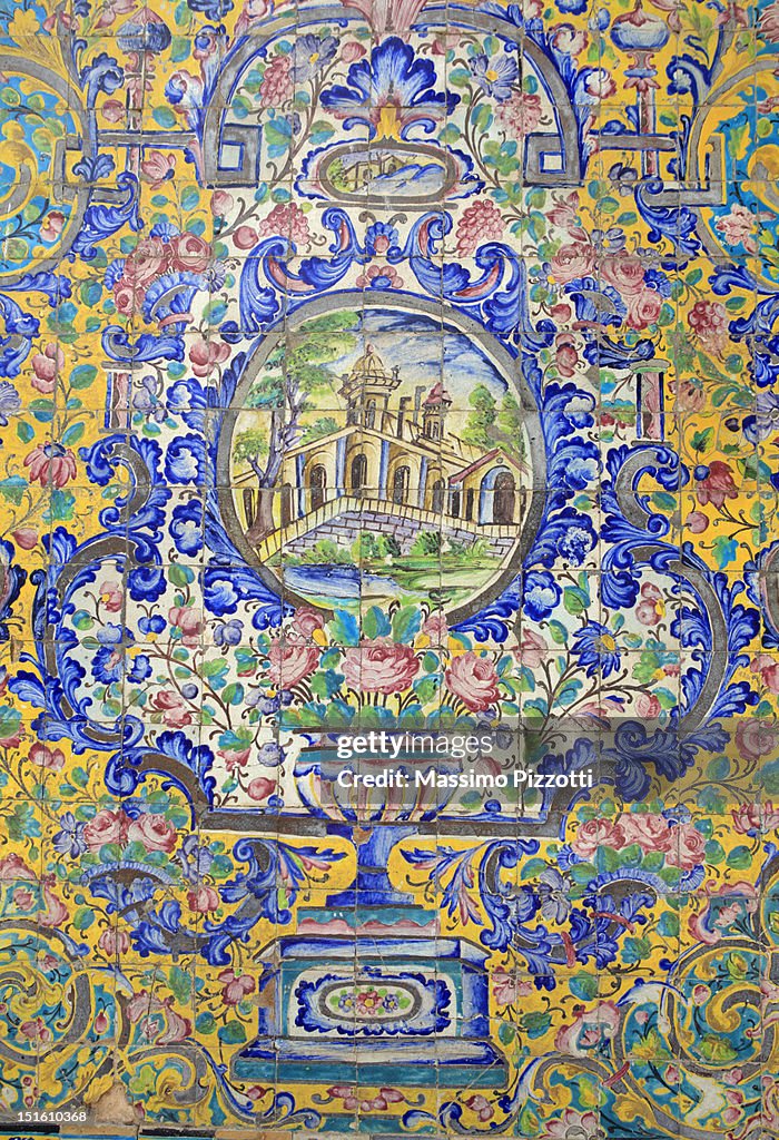 Tile decoration at Golestan Palace, Tehran
