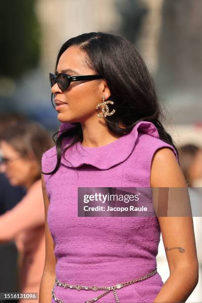 Guest attends the Chanel Haute Couture Fall/Winter 2023/2024 show as part of Paris Fashion Week on July 04, 2023 in Paris, France.