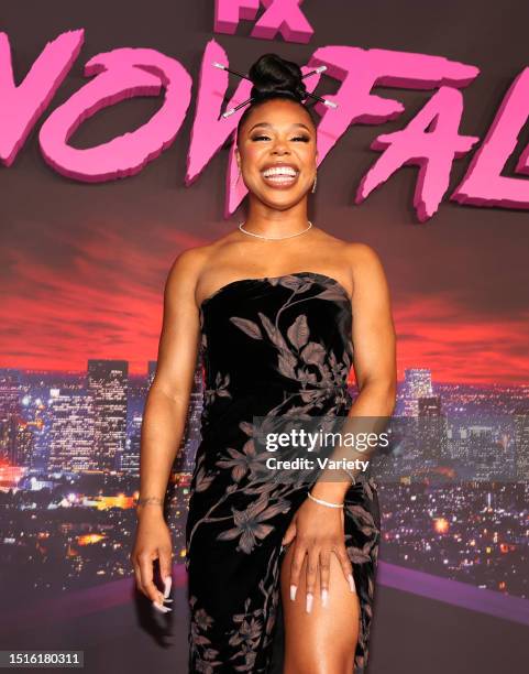 Gail Bean at the premiere of 'Snowfall' Season 5 held at Grandmaster Recorders on February 17, 2022 in Los Angeles, California.