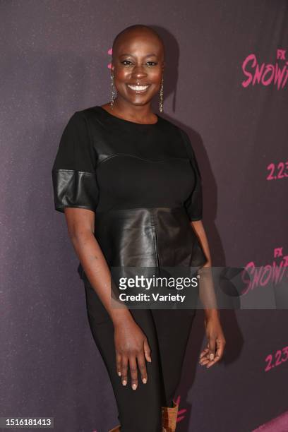Christine Horn at the premiere of 'Snowfall' Season 5 held at Grandmaster Recorders on February 17, 2022 in Los Angeles, California.