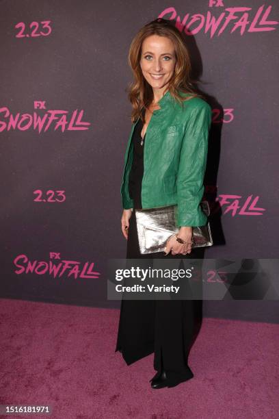 Julie DeJoie at the premiere of 'Snowfall' Season 5 held at Grandmaster Recorders on February 17, 2022 in Los Angeles, California.