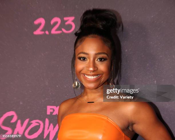 Taylor Polidore at the premiere of 'Snowfall' Season 5 held at Grandmaster Recorders on February 17, 2022 in Los Angeles, California.