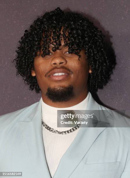 Isaiah John at the premiere of 'Snowfall' Season 5 held at Grandmaster Recorders on February 17, 2022 in Los Angeles, California.