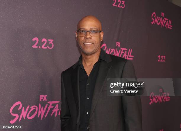 Writer Tyger Williams at the premiere of 'Snowfall' Season 5 held at Grandmaster Recorders on February 17, 2022 in Los Angeles, California.