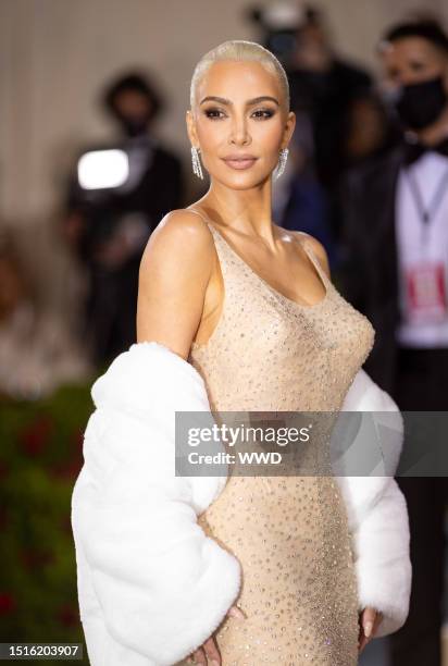 Kim Kardashian in Marilyn Monroe's Jean Louis designed dress at the 2022 Met Gala celebrating In America: An Anthology of Fashion. The annual event...