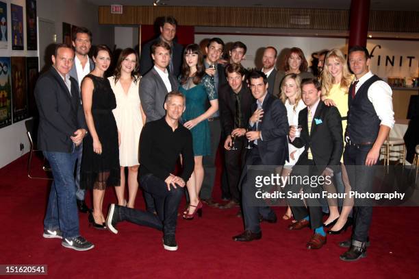 Cast and crew members attend the "Much Ado About Nothing" premiere during the 2012 Toronto International Film Festival at The Elgin Theatre on...