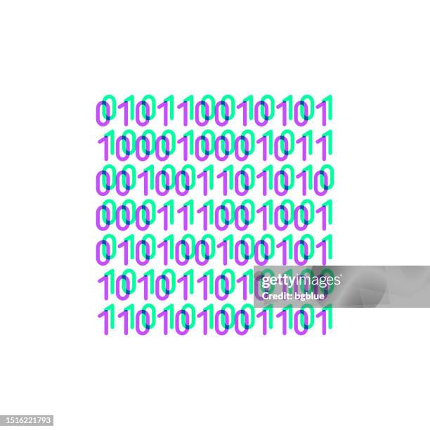 binary code. icon with two color overlay on white background - binary code stock illustrations