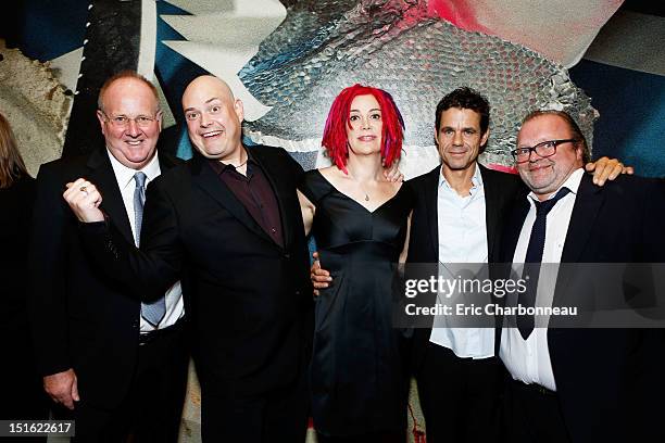 Producer Grant Hill, Director Andy Wachowski, Director Lana Wachowski, Director Tom Tykwer and Producer Uwe Schott at Warner Bros. "Cloud Atlas"...