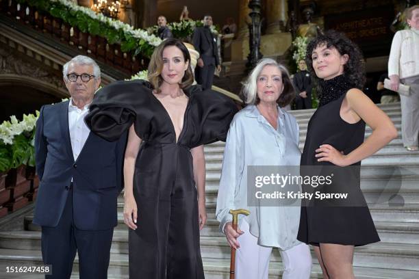Michel Boujenah, Elsa Zylberstein, Francoise Fabian and Barbara Pravi attend the Stéphane Rolland Haute Couture Fall/Winter 2023/2024 show as part of...