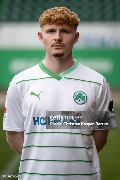 Robert Wagner of SpVgg Greuther Fürth poses during the team presentation at Sportpark Ronhof Thomas Sommer on July 04, 2023 in Fuerth, Germany.