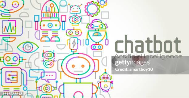 chatbot concept - misinformation stock illustrations