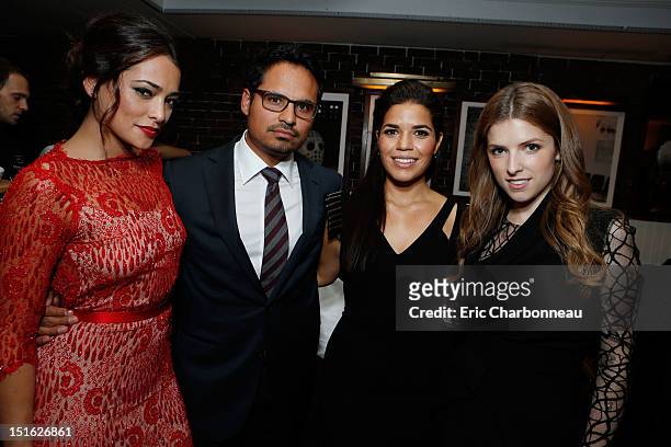 Natalie Martinez, Michael Pena, America Ferrera, and Anna Kendrick attend the Grey Goose party for the "End of Watch" at Soho House Toronto on...