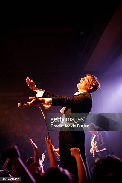 Pelle Almqvist performs with The Hives at Wonder Ballroom during MusicFest NW on September 8, 2012 in Portland, Oregon.