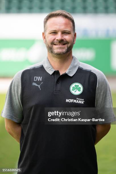 Daniel Wiegand, Team coordinator of SpVgg Greuther Fürth poses during the team presentation at Sportpark Ronhof Thomas Sommer on July 04, 2023 in...