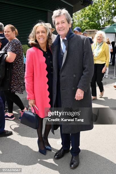 Gabriel Clare-Hunt and Melvyn Bragg attend day three of the Wimbledon Tennis Championships at All England Lawn Tennis and Croquet Club on July 05,...