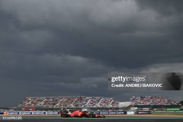 Ferrari's Spanish driver Carlos Sainz Jr drives during the Formula One British Grand Prix at the Silverstone motor racing circuit in Silverstone,...