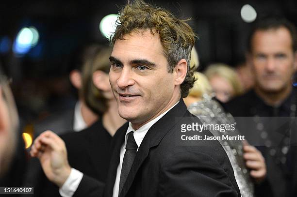 Actor Joaquin Phoenix attends 'The Master' premiere during the 2012 Toronto International Film Festival at Princess of Wales Theatre on September 7,...
