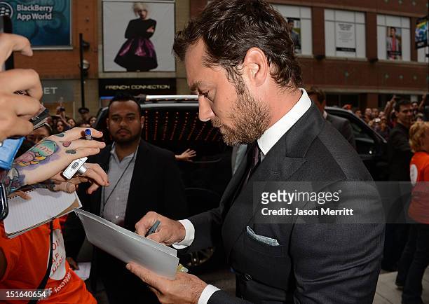 Actor Jude Law attends the 'Anna Karenina' premiere during the 2012 Toronto International Film Festival at The Elgin on September 7, 2012 in Toronto,...