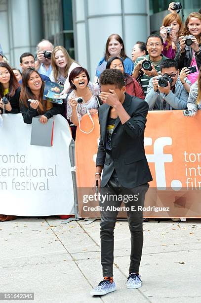 Jaden Smith arrives at the "Free Angela & All Political Prisoners" premiere during the 2012 Toronto International Film Festival at Roy Thomson Hall...