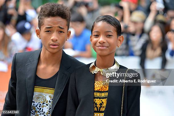 Jaden Smith and Willow Smith attend the "Free Angela & All Political Prisoners" premiere during the 2012 Toronto International Film Festival at Roy...