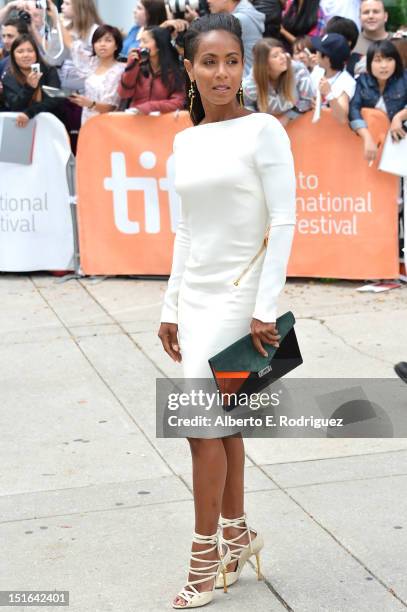 Actress Jada Pinkett Smith attends the "Free Angela & All Political Prisoners" premiere during the 2012 Toronto International Film Festival at Roy...