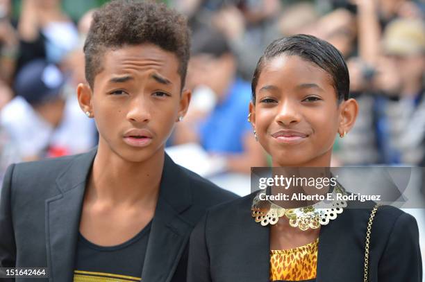 Jaden Smith and Willow Smith attend the "Free Angela & All Political Prisoners" premiere during the 2012 Toronto International Film Festival at Roy...