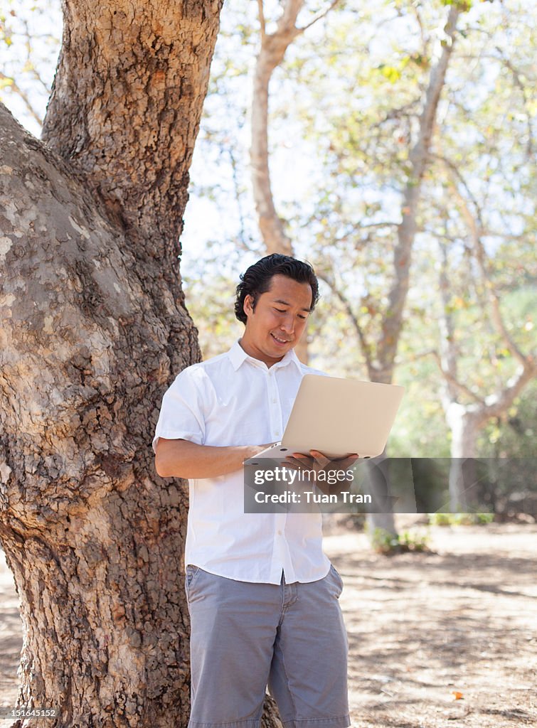 Man using laptop