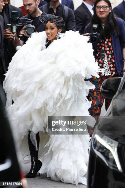 Cardi B attends the Balenciaga Haute Couture Fall/Winter 2023/2024 show as part of Paris Fashion Week on July 05, 2023 in Paris, France.