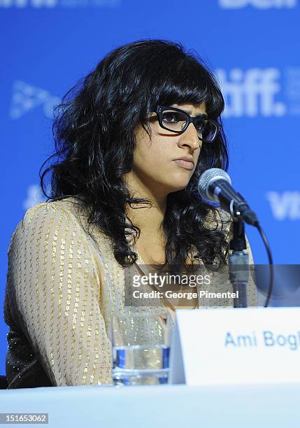 Producer Ami Boghani speaks onstage at "The Reluctant Fundamentalist" Press Conference during the 2012 Toronto International Film Festival at TIFF...