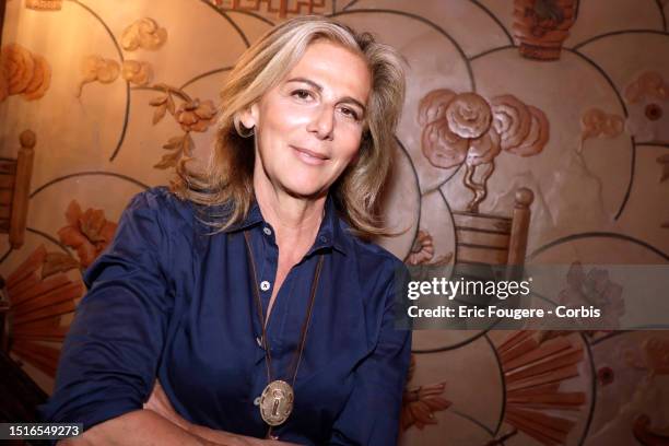 Journalist and writer Anne Fulda poses during a portrait session in Paris, France on .