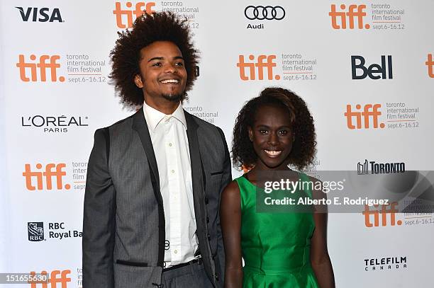 Actors Eka Darville and Xzannjah Matsi attend the "Mr. Pip" premiere during the 2012 Toronto International Film Festival at Winter Garden Theatre on...
