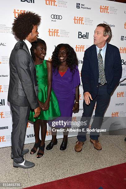 Actors Eka Darville, Healesville Joel, Xzannjah Matsi and Hugh Laurie at the "Mr. Pip" premiere during the 2012 Toronto International Film Festival...