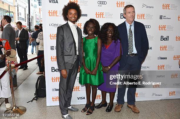 Actors Eka Darville, Healesville Joel, Xzannjah Matsi and Hugh Laurie at the "Mr. Pip" premiere during the 2012 Toronto International Film Festival...