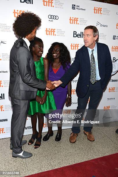 Actors Eka Darville, Healesville Joel, Xzannjah Matsi and Hugh Laurie at the "Mr. Pip" premiere during the 2012 Toronto International Film Festival...