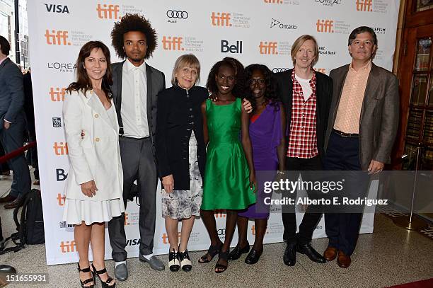 Producer Leslie Urdang, actor Eka Darville, producer Robin Scholes, actress Healesville Joel, actress Xzannjah Matsi, director Andrew Adamson and...