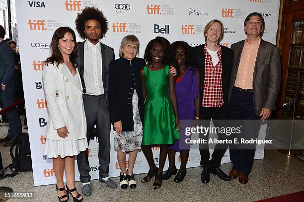 Producer Leslie Urdang, actor Eka Darville, producer Robin Scholes, actress Healesville Joel, actress Xzannjah Matsi, director Andrew Adamson and...