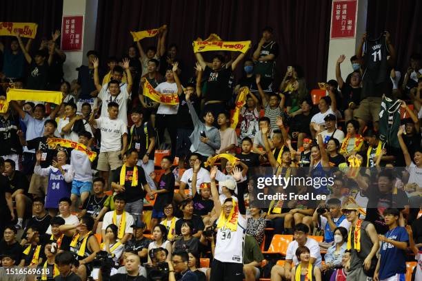 Fans cheers during NBA Player Giannis Antetokounmpo's Trip To China on July 9, 2023 in Beijing, China.