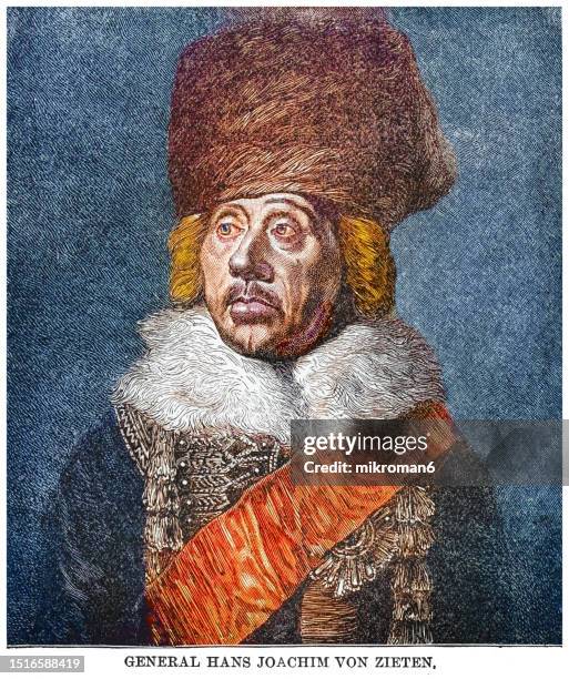 portrait of hans joachim von zieten, cavalry general in the prussian army during the reign of frederick the great - hans joachim von zieten 個照片及圖片檔