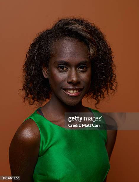 Actress Xzannjah Matsi of "Mr. Pip" poses at the Guess Portrait Studio during 2012 Toronto International Film Festival on September 9, 2012 in...
