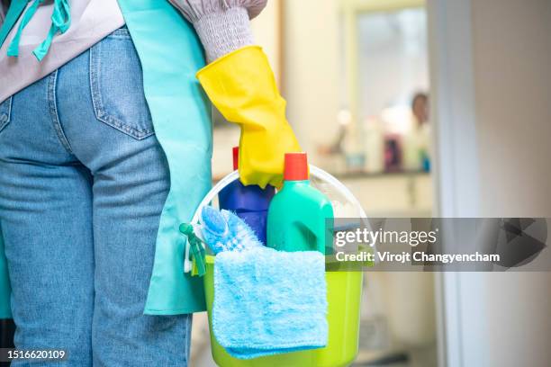 cleaning equipment for the house - washing up glove stock pictures, royalty-free photos & images