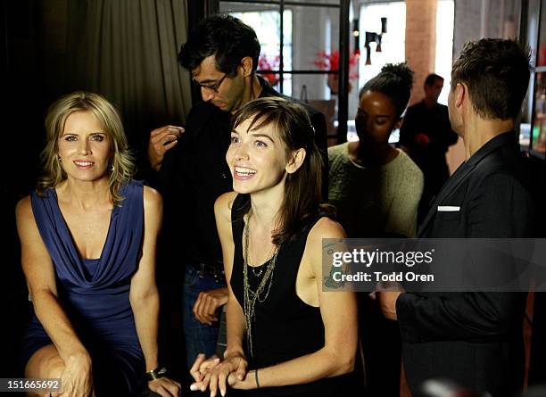 Actress Kim Dickens and Writer Hallie Elizabeth Newton attend The Hollywood Reporter TIFF Video Lounge presented by Canon on Day 3 during the 2012...