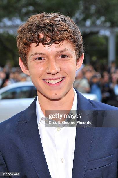 Actor Tom Holland arrives at the "The Impossible" Premiere at the 2012 Toronto International Film Festival at the Princess of Wales Theatre on...