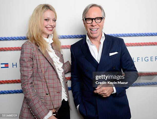 Cory Kennedy and Tommy Hilfiger backstage during Tommy Hilfiger Presents Spring 2013 Women's Collection at Highline Ballroom on September 9, 2012 in...