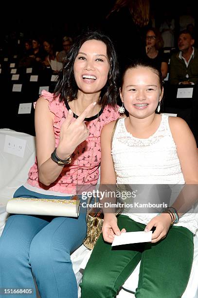 Wendy Murdoch and Grace Murdoch attend the Diane Von Furstenberg Spring 2013 fashion show during Mercedes-Benz Fashion Week at The Theatre at Lincoln...