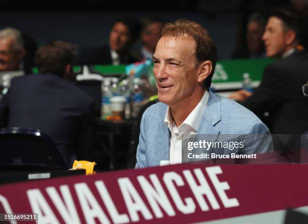 Joe Sakic of the Colorado Avalanche attends the 2023 NHL Draft at the Bridgestone Arena on June 29, 2023 in Nashville, Tennessee.