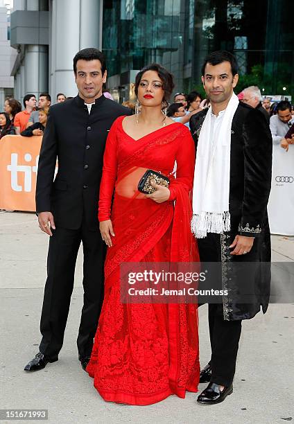 Zaib Shaikh, Shahana Goswami, and Ronit Roy arrive at the "Midnight's Children" Premiere at the 2012 Toronto International Film Festival at Roy...