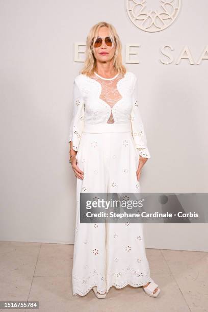 Emmanuelle Béart attends the Elie Saab Haute Couture Fall/Winter 2023/2024 show as part of Paris Fashion Week on July 05, 2023 in Paris, France.
