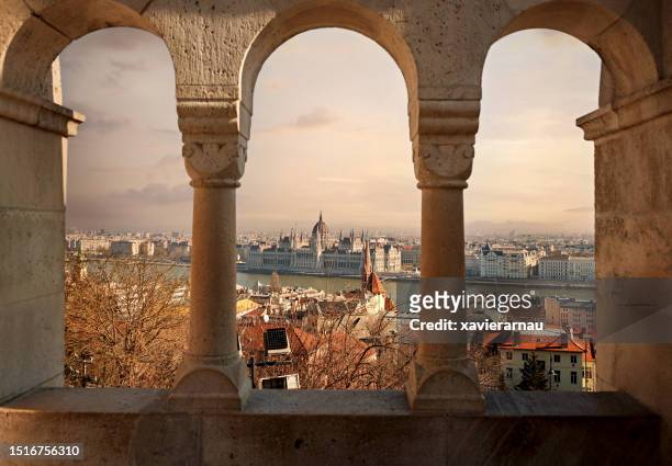 beauty budapest - fishermen's bastion stock pictures, royalty-free photos & images