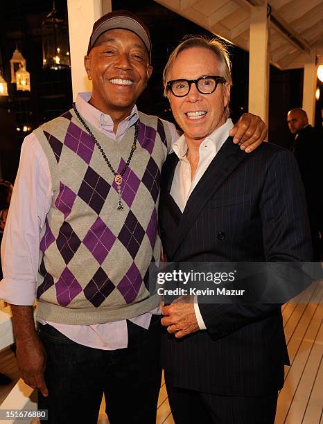 Russell Simmons and Tommy Hilfiger backstage during Tommy Hilfiger Presents Spring 2013 Women's Collection at Highline Ballroom on September 9, 2012...